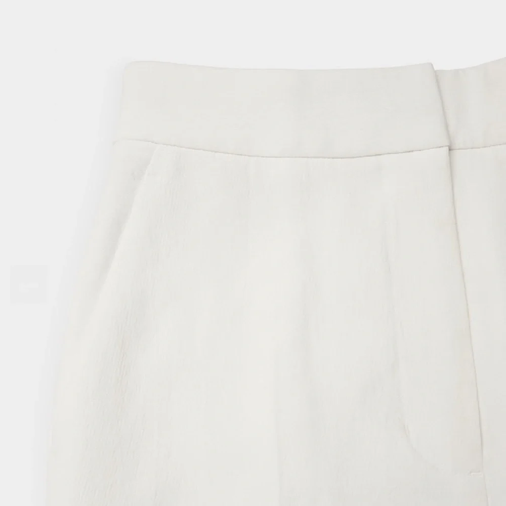 NWT Aritzia The Limitless Pant Wilfred Crepette Size 6 Short Wide Leg Cream - Picture 4 of 15